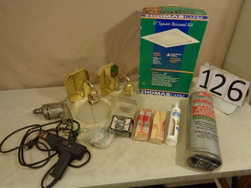 lot 126 image: Light Fixtures, Drills, and More