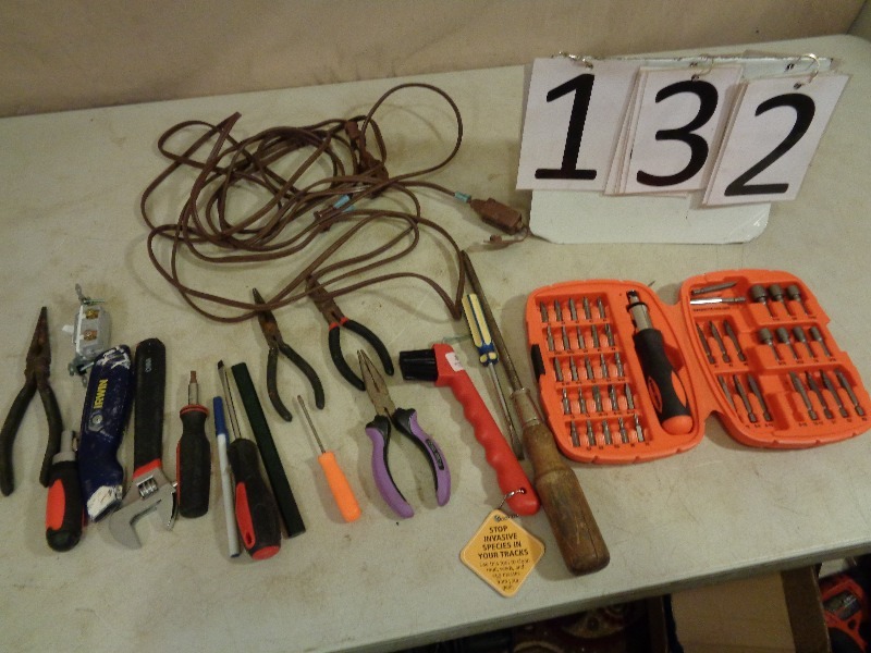 lot 132 image: Driving Bit Set, Tools, and More