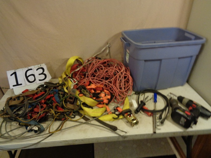 lot 163 image: Ratchet Straps, Coleman Drill, and More