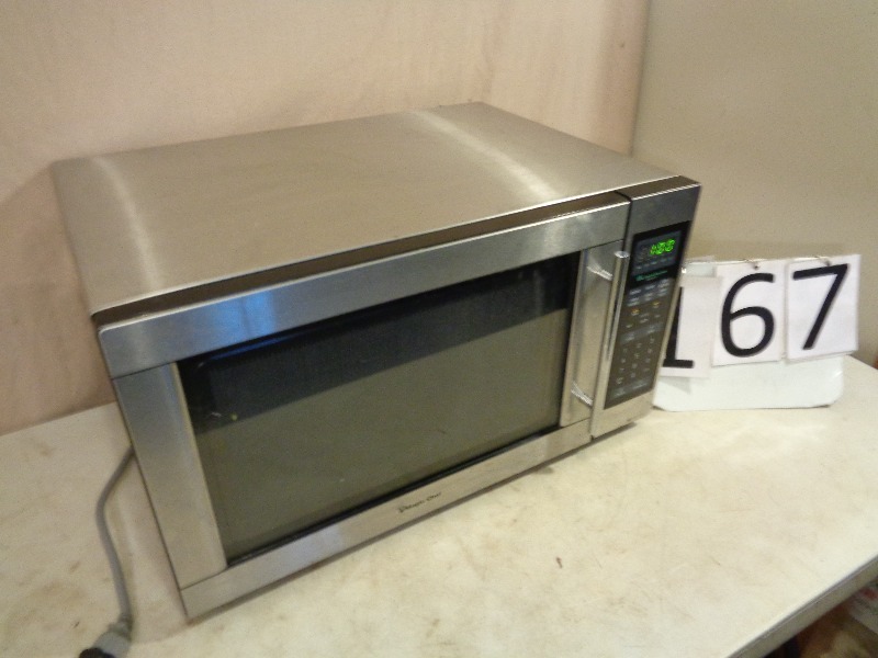 lot 167 image: Magic Chef Stainless Steel Microwave