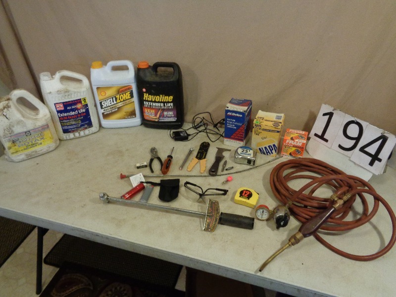 lot 194 image: Acetylene Torch, Tools, and Automotive