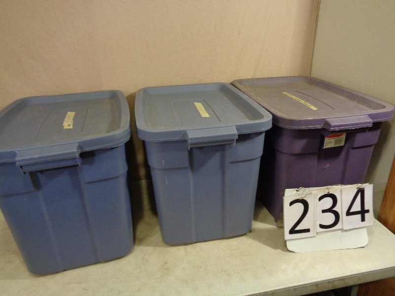 lot 234 image: 3 Totes with Lids