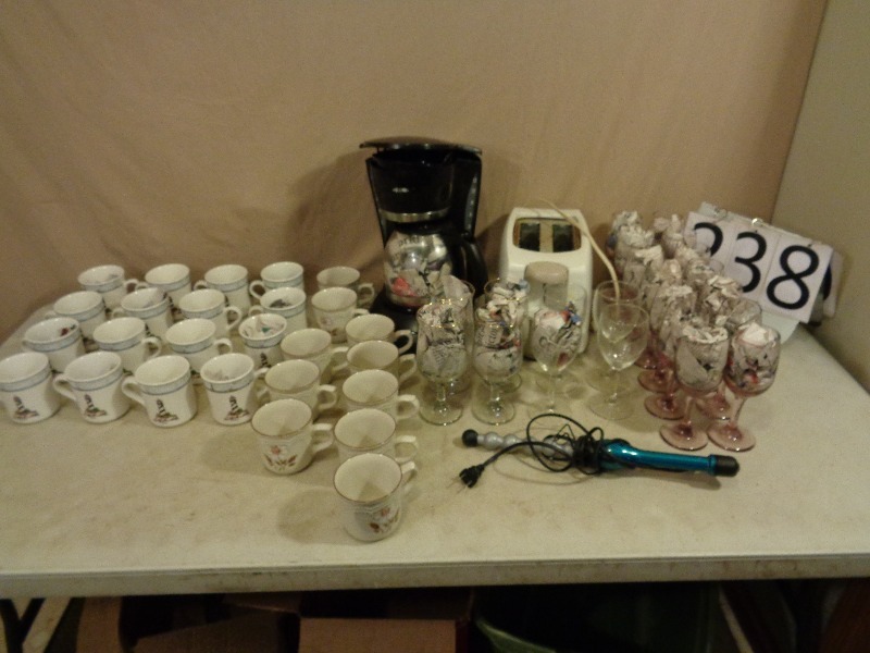 lot 238 image: Coffe Mug Sets, Stemware, and More
