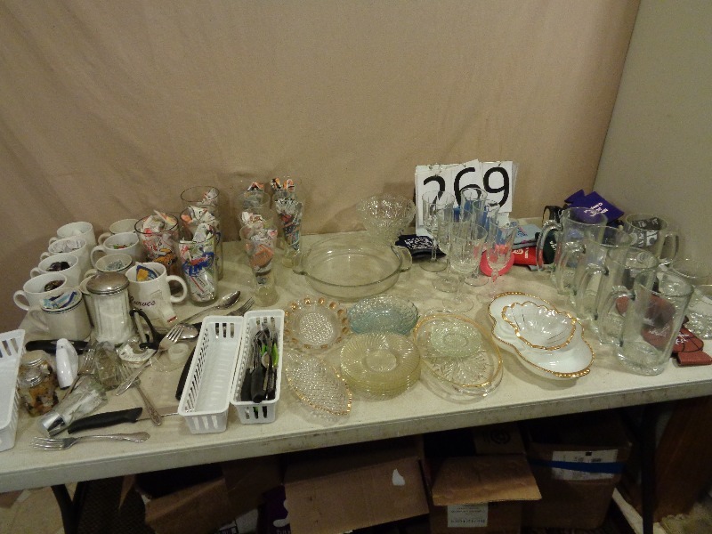 lot 269 image: Glasses, Stemware, Silverware, and More