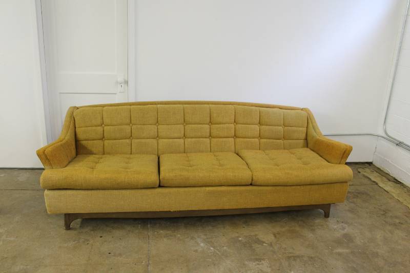 Gold Mid Century Modern Sofa 89 l...