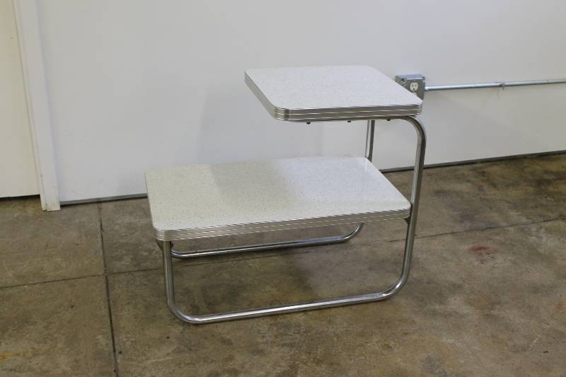 White Formica Mid Century Two-Tiere...