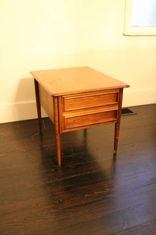 Mid Century Oak End Table with One ...