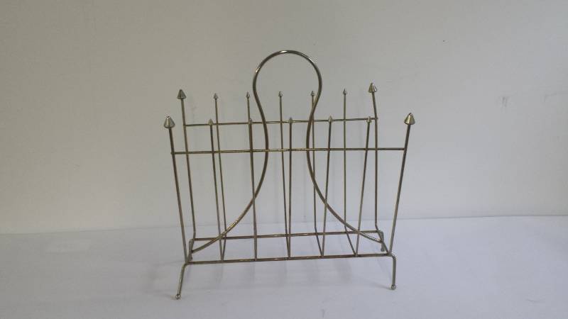 Mid Century Brass Magazine Rack...