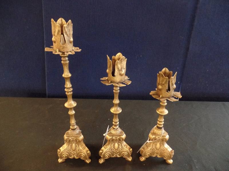 Gold Carved Candlesticks