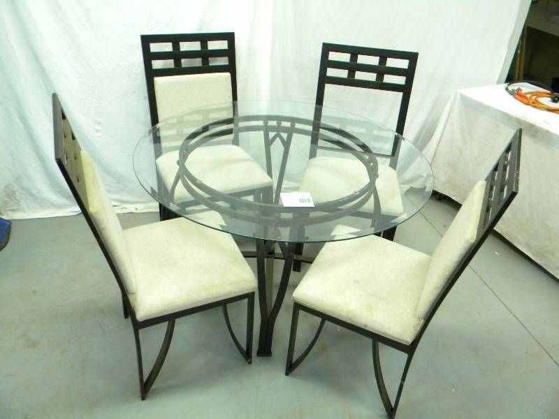 lot 17 image: Glass Table and 4 Chairs