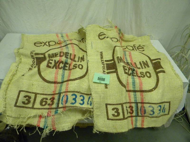 lot 210 image: Two Coffee Burlap Sacks