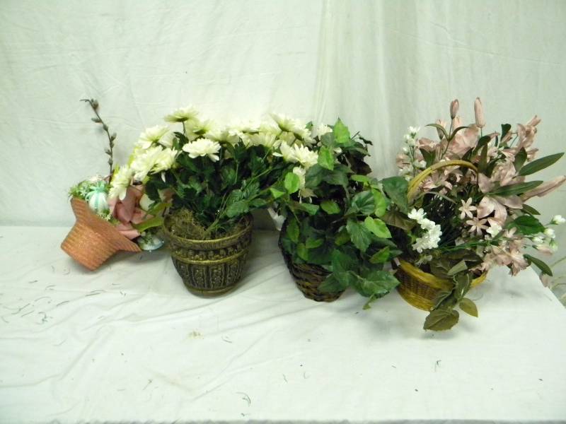 lot 213 image: Faux flower arrangements