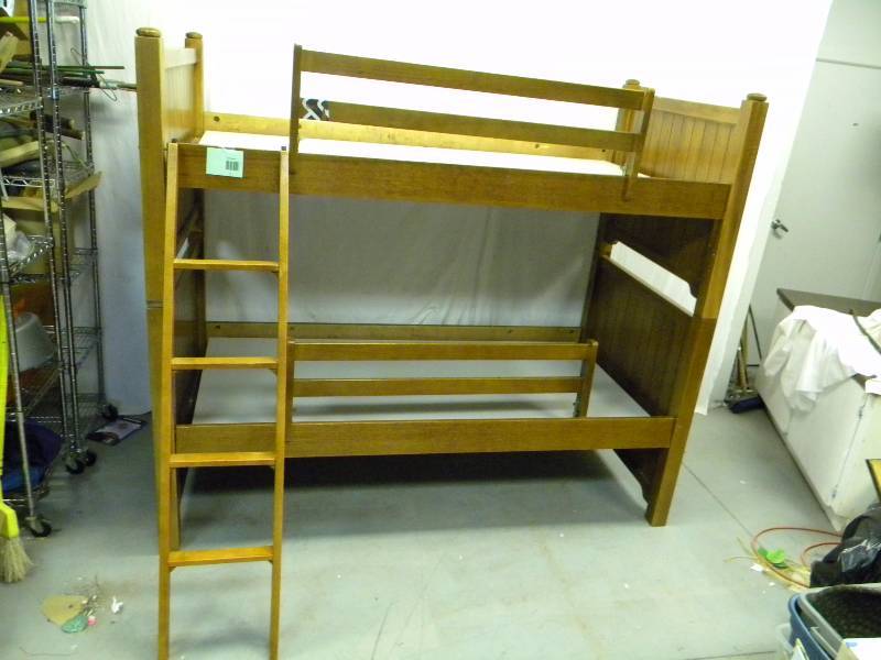 lot 1 image: Wood Twin Bunk Bed