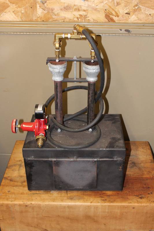 lot 45 image: Blacksmith Forge wHoses & Twist-Valve 9.5 x 14 x 25.5.  SRP  $700.00