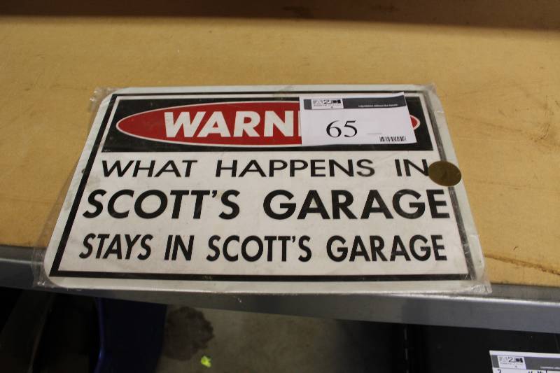 lot 65 image: Warning Wall Sign wText.