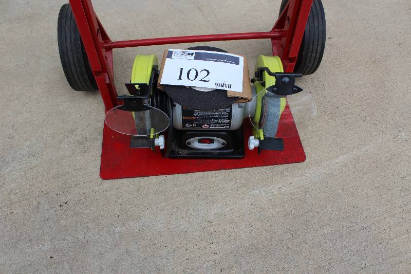 lot 102 image: Ryobi BG612GSB Bench Grinder 120V60Hz 6 Grinder 12 Arbor.