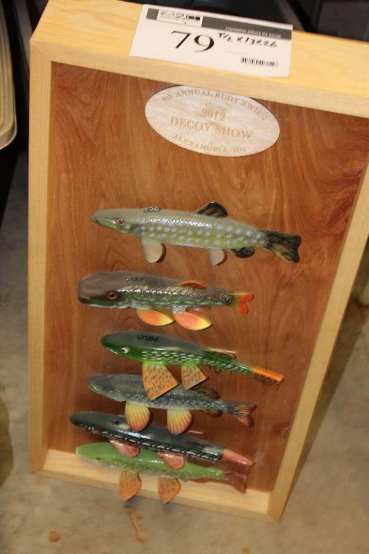 lot 79 image: 8th Annual Rudy Zwieg 2012 Decoy Show Decoration wFishing Lures 8 12 x 13 x 26.
