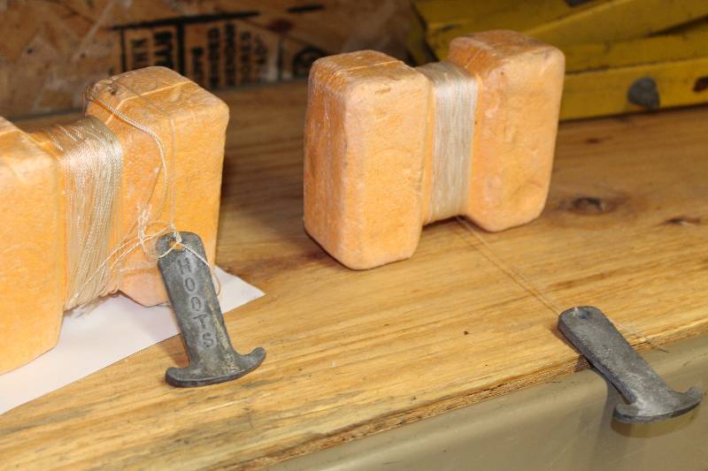 lot 61 image: Lot of (2) Blocks wString & Hoots Weight.