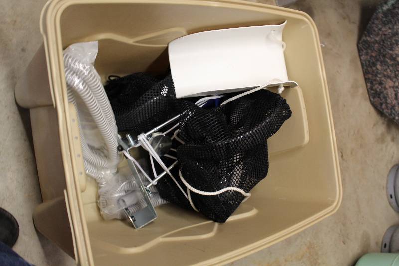 lot 76 image: Container Lot Including CPAP Tubing new and more.