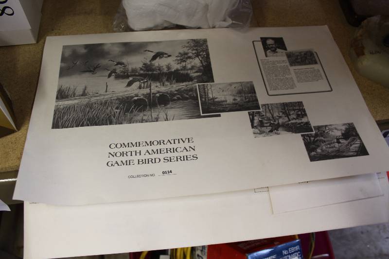 lot 89 image: Commemorative North American Game Bird Series Collector Stamp Prints.