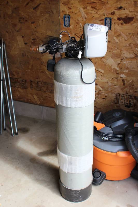 lot 8 image: Water Right Water Softener System Set-Up For Well Water Used 1 Year 51 Height Sanitizer Series, Serial No. 074519.