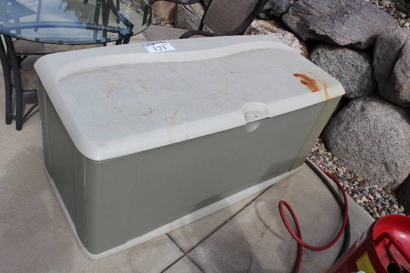 lot 121 image: Plastic Storage Container wLid 24 x 60 x 27.