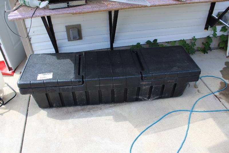 lot 106 image: Storage Container wDual Lids Hard Plastic 21 X 70 X 15.
