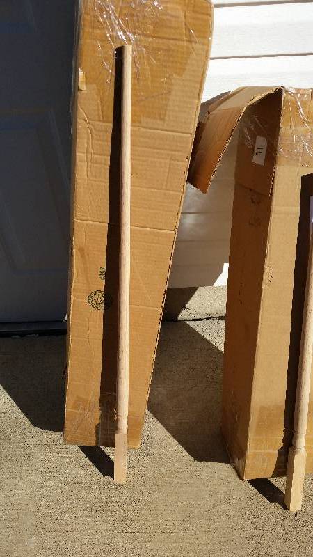 lot 101 image: Lot of (3) Including Oak Baluster Taper Top 50Box And More.