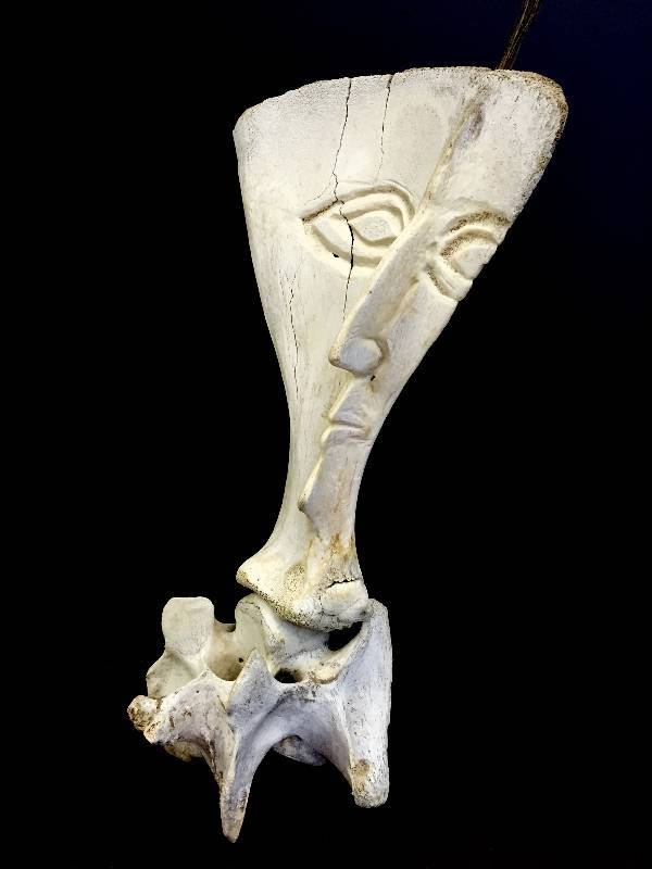 lot 8 image: The bone collector, real bone art sculpture  