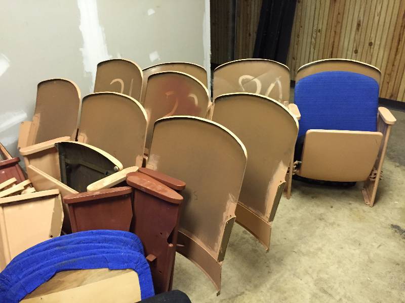 lot 10 image: Set of movie theater seating from a haunted theater