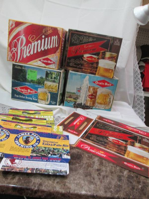 Old time beer boxes Grain Belt Jame...