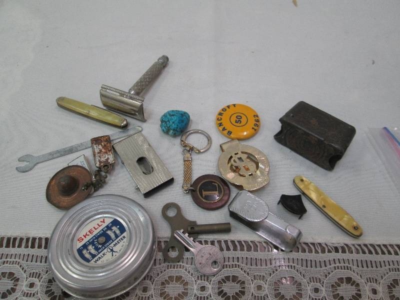Old time razor, Skelly walk meter, ...