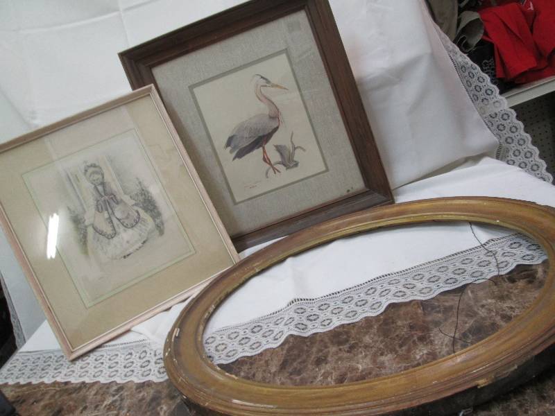 Old time frame and two pictures...