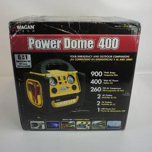 Wagan 400-Watt Power Dome Jump Starter with Built-In Air Compressor and LED Utility Light