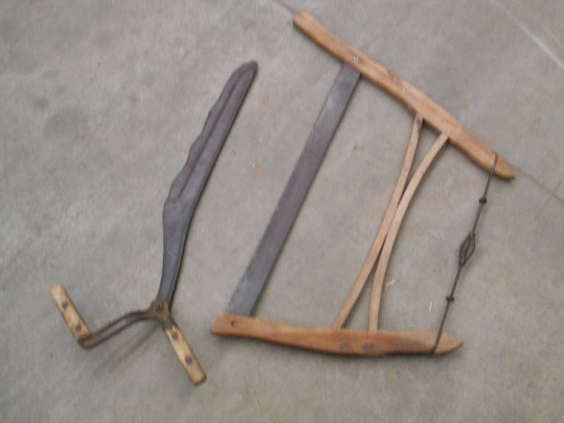 lot 76 image: (1) Antique Buck Saw & (1) Weed Cut...