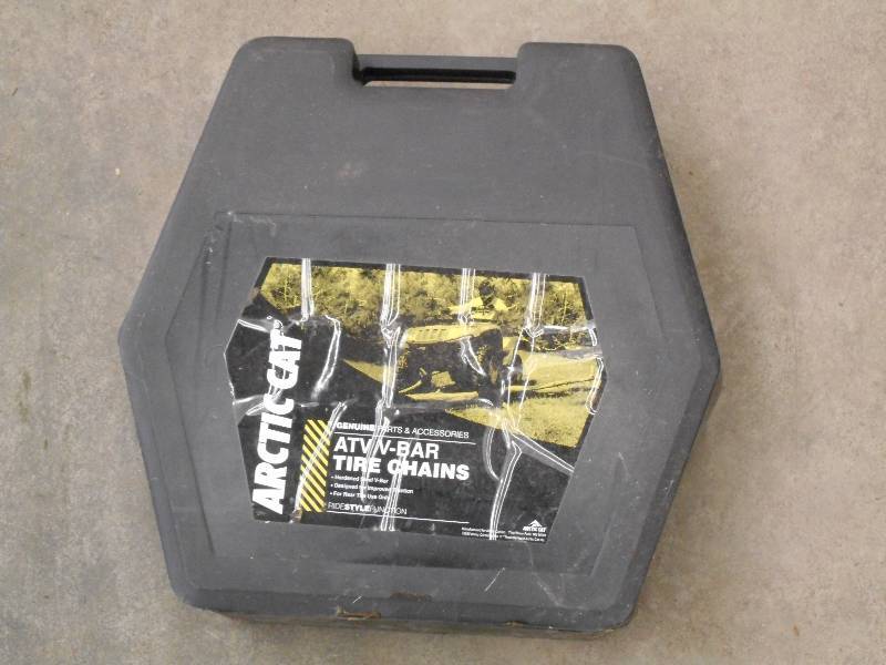 lot 95 image: Arctic Cat ATV V-Bar Tire Chain Set...