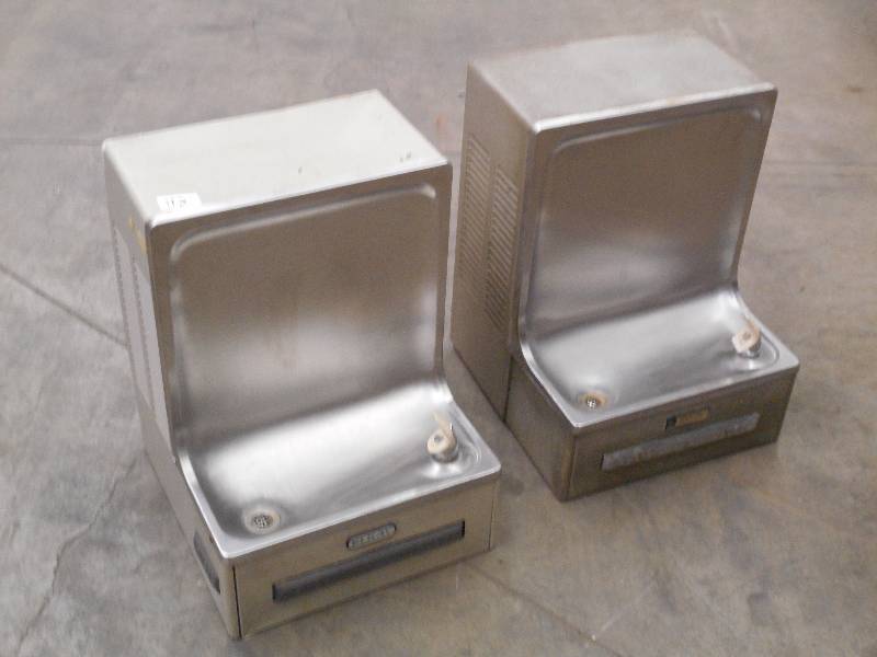 lot 112 image: (2) Elkay Commercial Wall-Mount Dri...