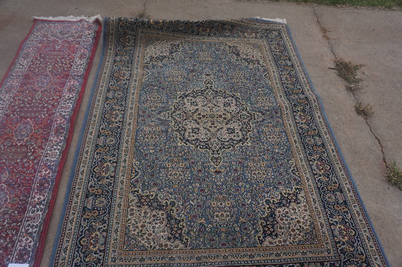 lot 150 image: Lot Consisting of Ocean Themed Tapestry Rug With Runner