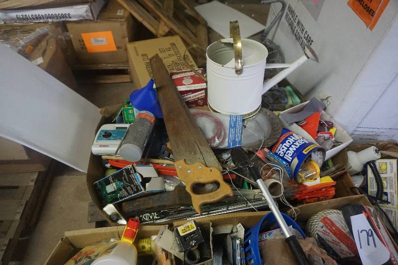 lot 179 image: Large PalletLot of Assorted Tools, Supplies and Hardware Accessories