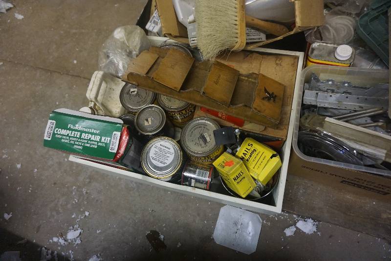 lot 180 image: Large PalletLot of Assorted Tools and Hardware and Supplies