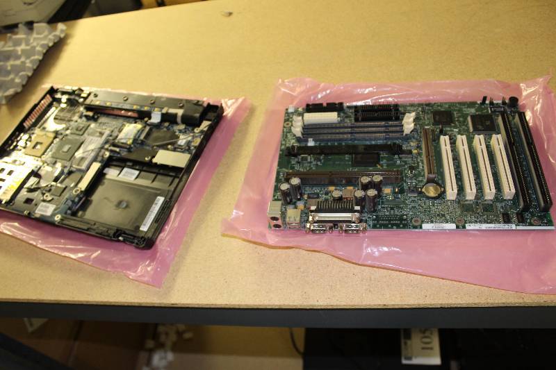 lot 114 image: Laptop motherboard, desktop motherboard, tested and operational