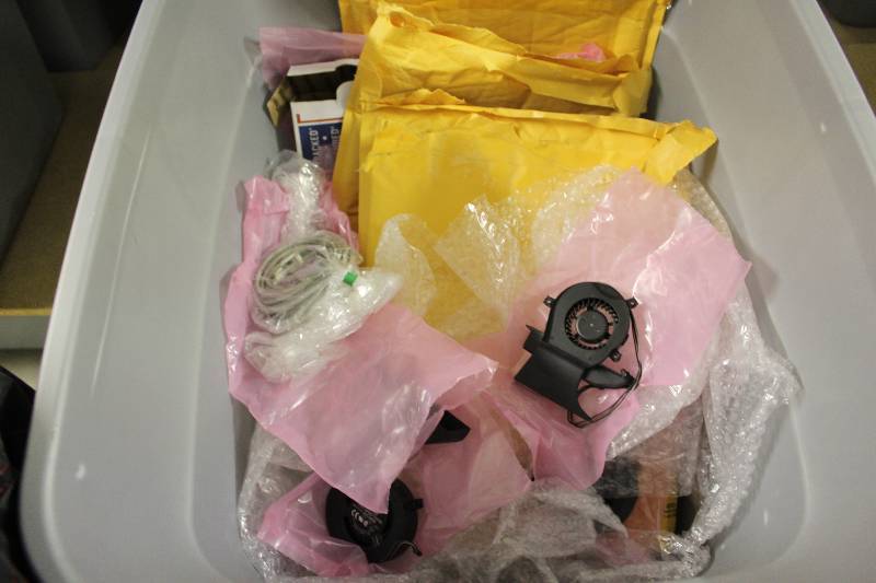 lot 247 image: Misc parts, Laptop fans, 3G bridge, tested and working