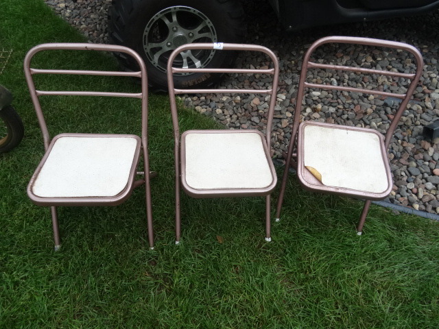 3 Kids Folding Chairs, Metal