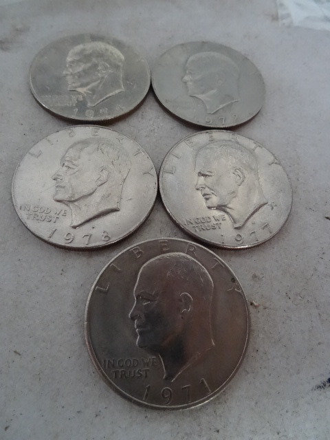 5 Eisenhower $1 Coins