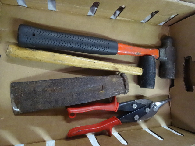 2 Hammers, Tin Snips, Splitting Wedge