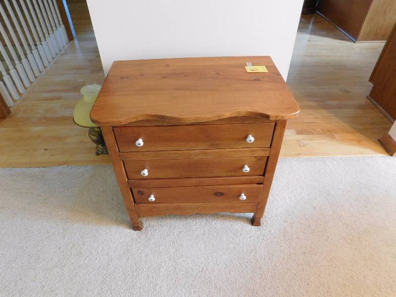 vintage three drawer dresser unit