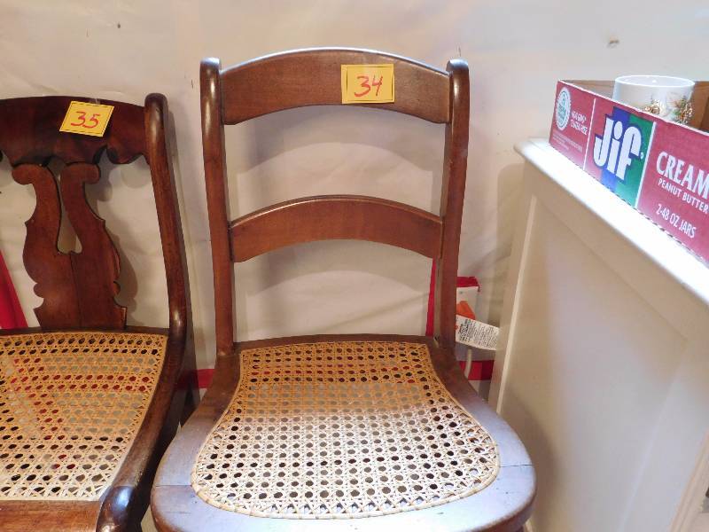 one vintage cane seat chair