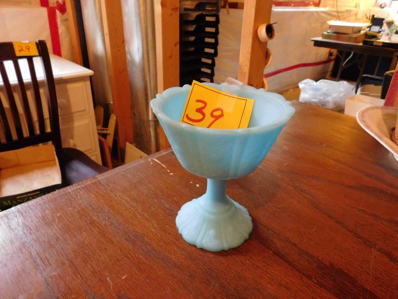 blue compote dish