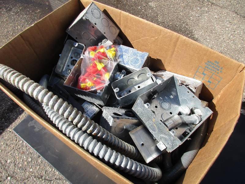 box of electrical supplies