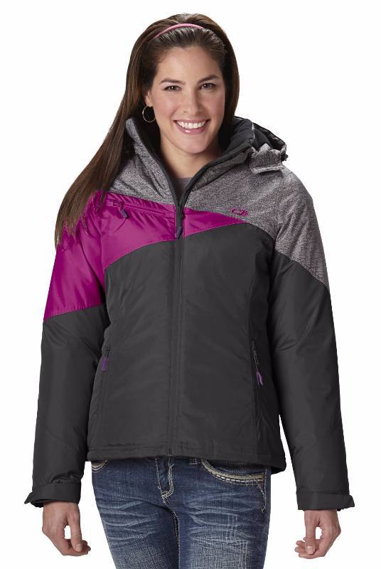 CB Sports Women's Insulated Colorblock Ski Jacket - Tri ...